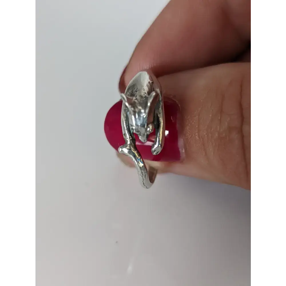 925 Silver Mouse Ring – Handmade Whimsical Wrap-Around Design G Rings