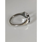 Silver snaffle bit ring in 925 silver featuring a delicate openwork design with a small faceted gemstone for equestrian jewellery