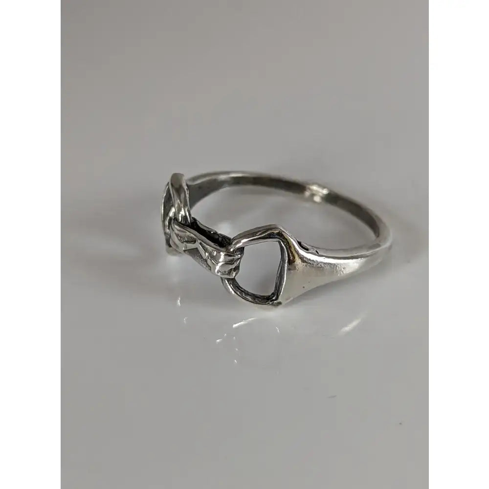 Silver snaffle 925 silver ring with polished sculpted design perfect as equestrian jewellery for him and her