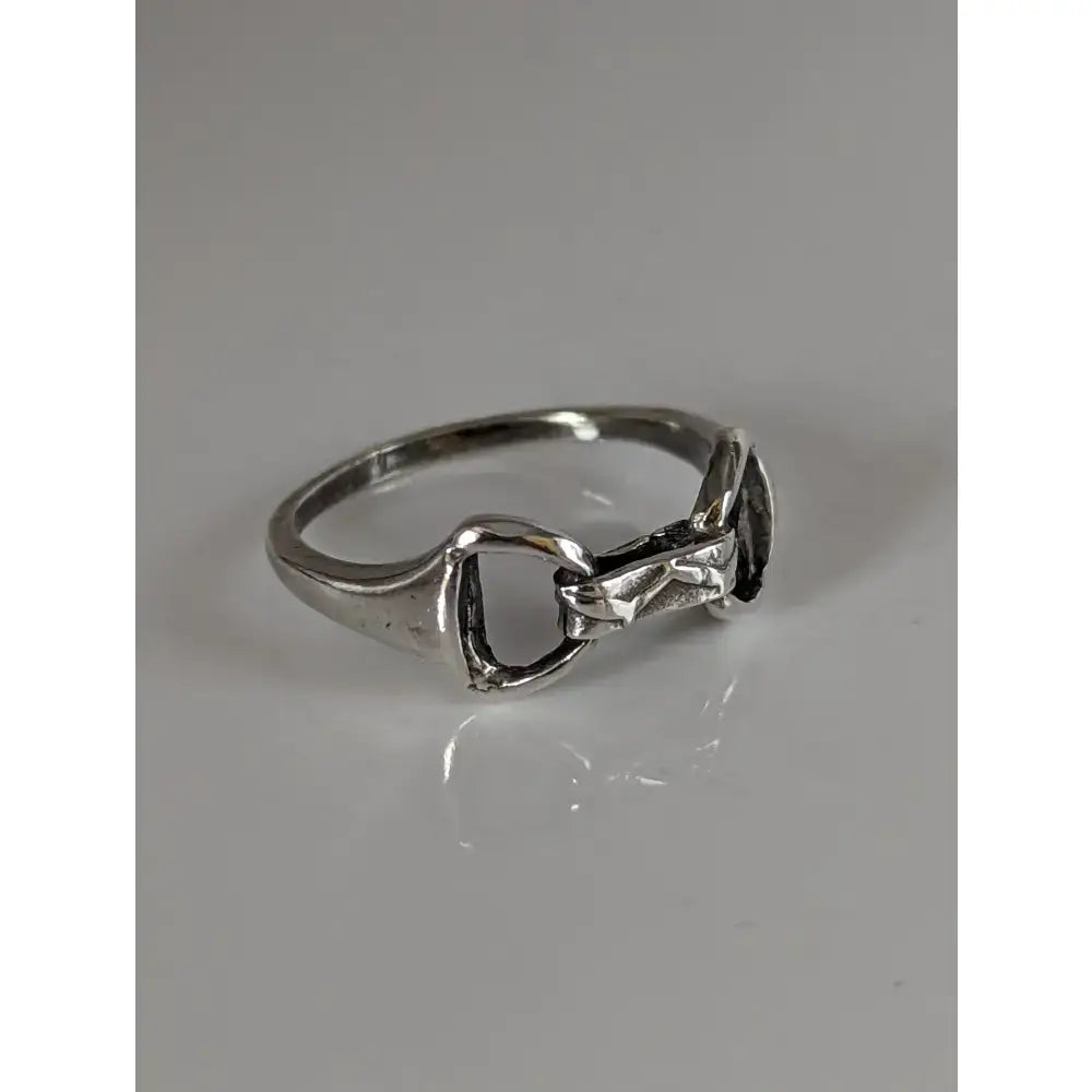 Silver snaffle ring with polished finish and intricate detailing perfect as equestrian jewellery for him and her