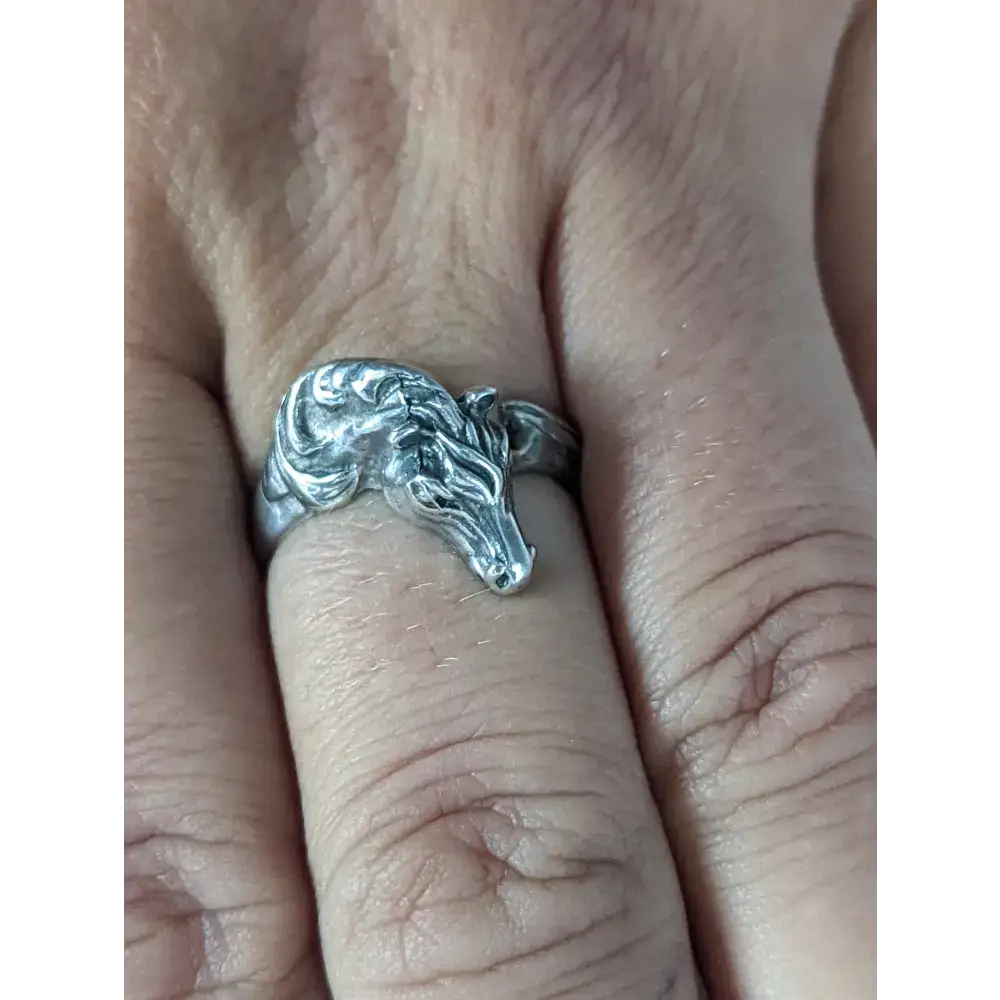925 Silver Steed Horse Head Ring – Bold Equestrian Statement for Him or Her G Rings