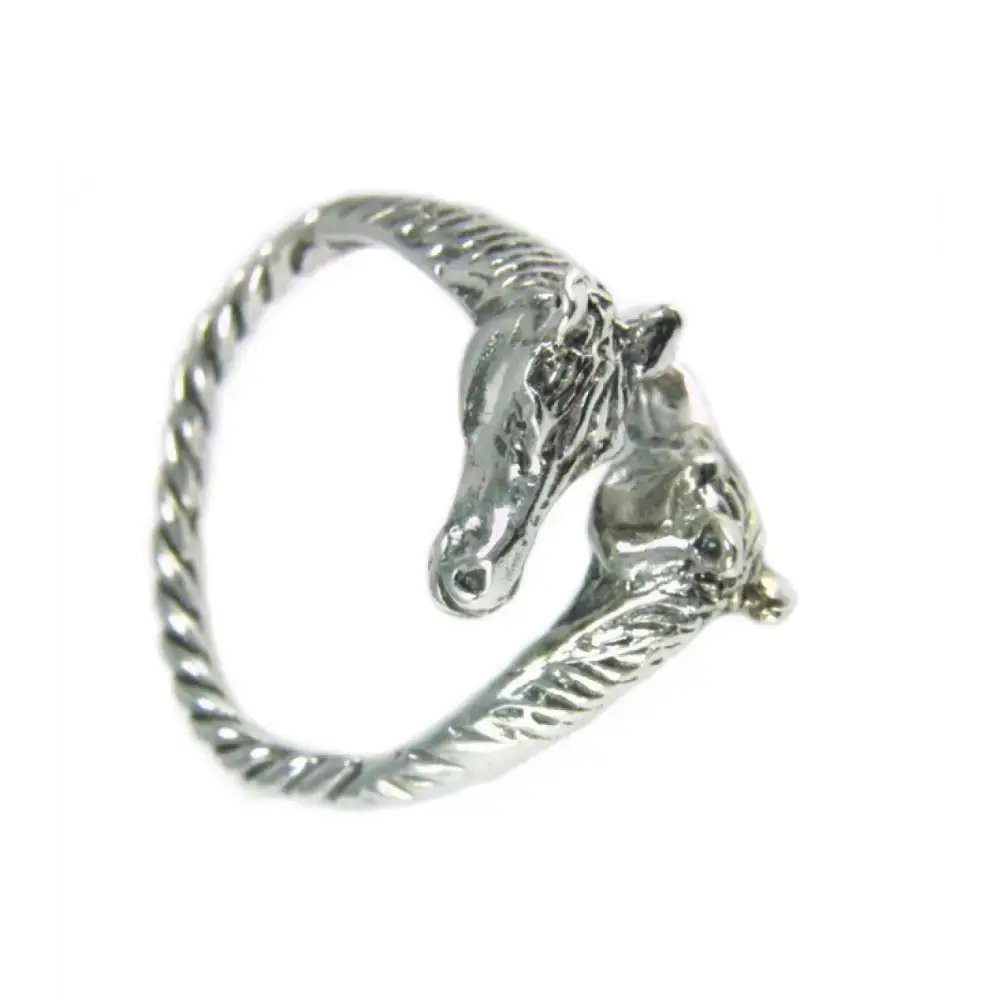 925 Silver Two Horse Heads Ring – Equestrian-Inspired Gift for Him or Her G Rings