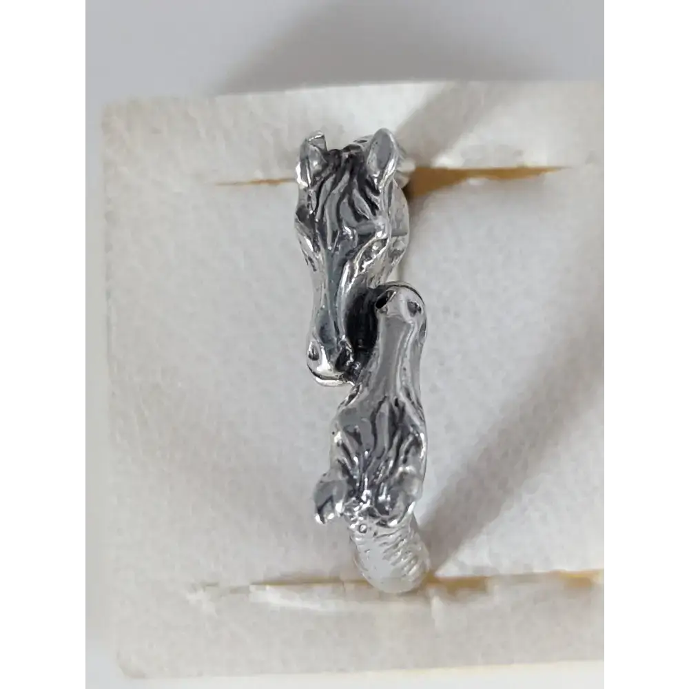 925 Silver Two Horse Heads Ring – Equestrian-Inspired Gift for Him or Her G Rings