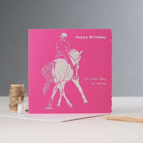 Deckled Edge Colour Block Pony Card Happy Birthday Your Day to Shine Gift Cards Barnstaple Equestrian Supplies