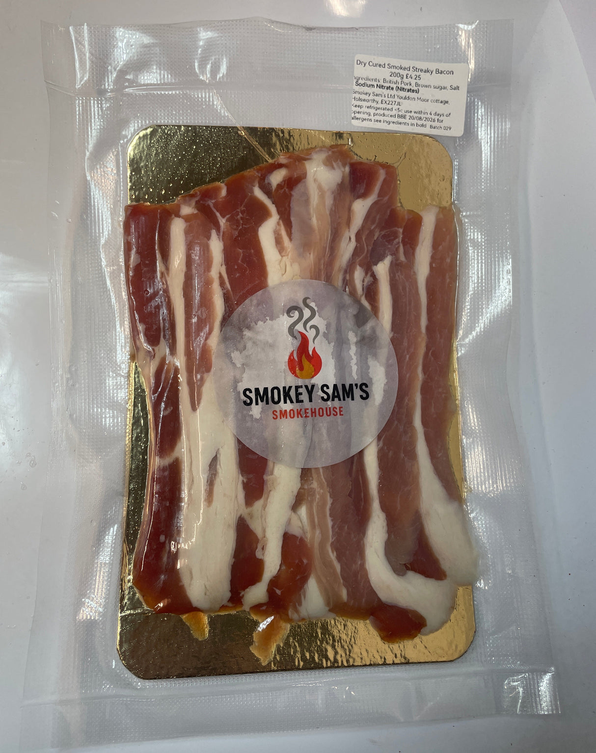 Smokey Sam's Dry Cured Smoked Streaky Bacon