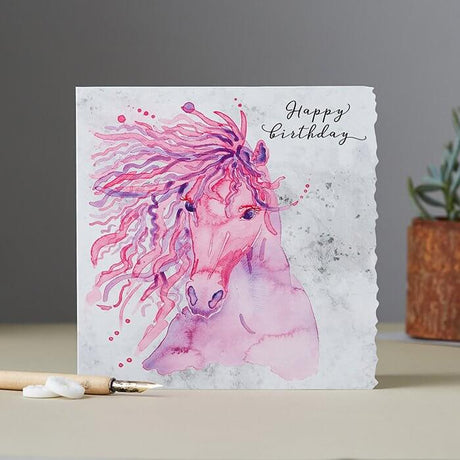 Deckled Edge Fanciful Dolomite Card Happy Birthday Gift Cards Barnstaple Equestrian Supplies