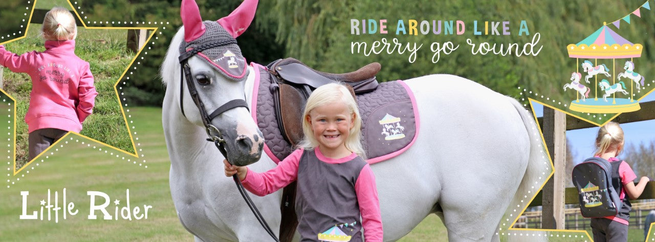 HY Equestrian's Little Riders Merry Go Round Range of Riding Clothing For Kids.  Little Knight For Boys and Little Unicorn and Merry Go Round For Girls.