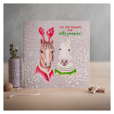 Deckled Edge Christmas Card  Season for Silly Jumpers Gift Cards Barnstaple Equestrian Supplies