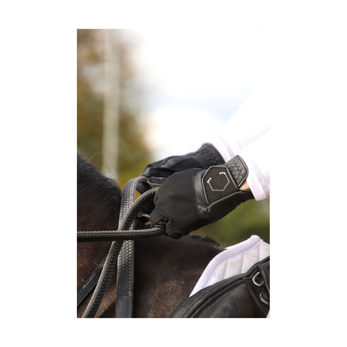 Coldstream Next Generation Blakelaw Diamante Riding Gloves Black/Silver Riding Gloves Barnstaple Equestrian Supplies