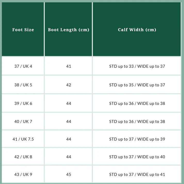 Tuffa Showtime Black Leather Competition Long Riding Boots Size Chart