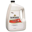 White plastic jug with black cap labeled absorbine showsheen showring shine refill for hair polish and detangler use