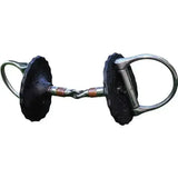Black rubber covered acavallo gel bit guard with silver metal hardware and copper accents for gel bit guards