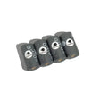 Gray plastic adios non handle poo bags with white logo and black camera icon in 4 rolls pack