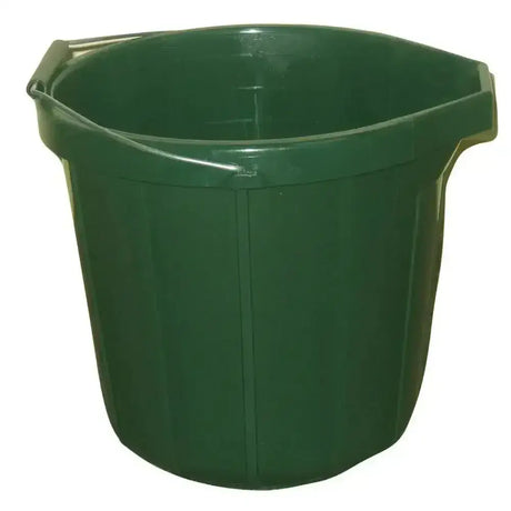 Dark green plastic agricultural bucket 2 gallon bm10 with molded handle and vertical ribbed sides for farm use