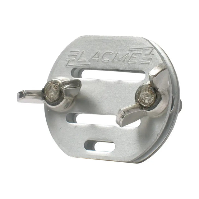 Silver metallic blacme brand circular blade guard with adjustable arms for agrifence 20mm tape joiner clamps pk2