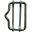 Shiny silver agrifence 40mm tape joiner galvanised steel buckle with rectangular frame and three vertical bars
