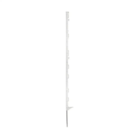 White plastic agrifence easypost garden edging post with metal spike and patented interpost linking system