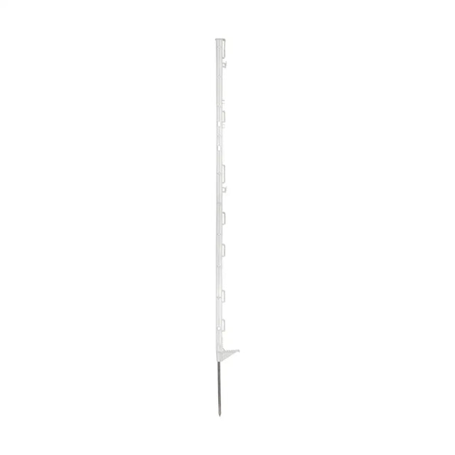 White plastic agrifence easypost garden edging post with metal spike and patented interpost linking system
