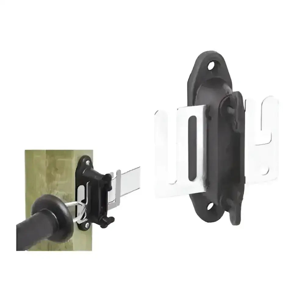 Black plastic and metal agrifence gatelock insulators gate latch with keyhole for securing gates