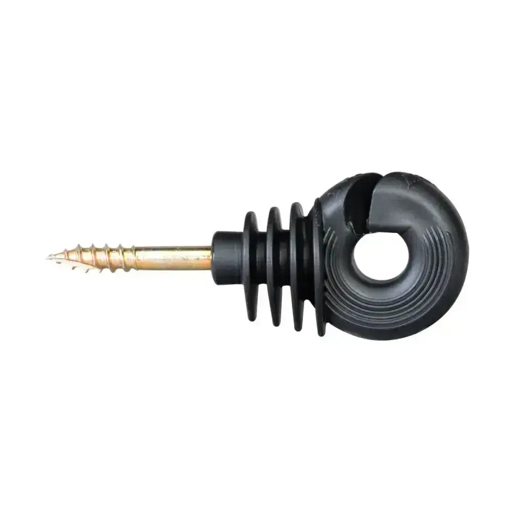 Black plastic screw eye with gold metal threaded shaft for agrifence hpx ring insulator with hpx technology