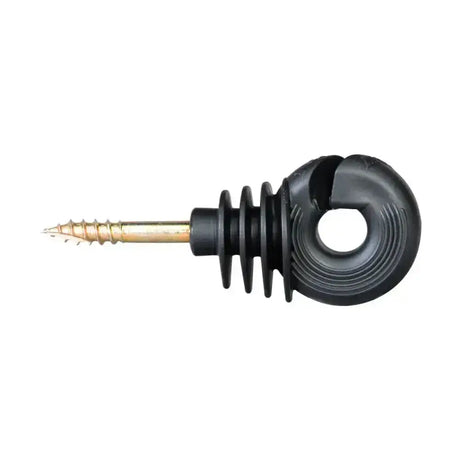 Black plastic screw eye with gold metal threaded shaft for agrifence hpx ring insulator with hpx technology