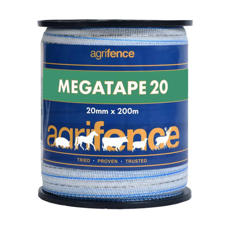 Agrifence Megatape Reinforced Tape 20mm x 200m (H4758) Electric Fencing Tape Barnstaple Equestrian Supplies