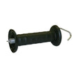 Black plastic-handled agrifence simple garden gate handle with metal hook and spring for insulated handle connection