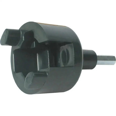 Black metal pipe cutter with hexagonal cutting head and silver shaft for agrifence speediso adaptor electric fencing use