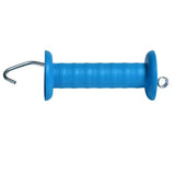 Blue plastic agrifence standard plus insulated handle with metal hook and ring for electric fencing gates