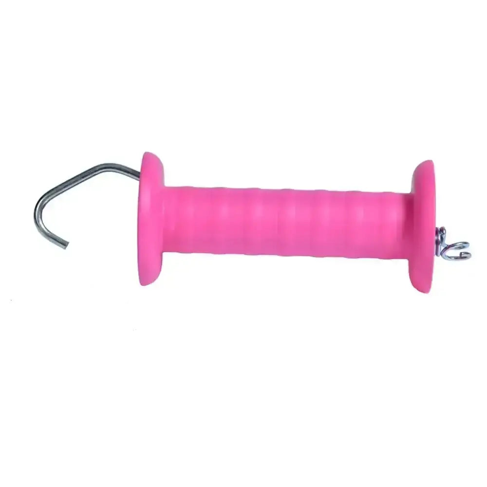 Agrifence standard plus gate handle with pink rubber insulated handle connection and metal hooks for electric fencing