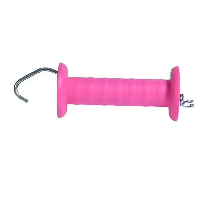 Agrifence standard plus gate handle with pink rubber insulated handle connection and metal hooks for electric fencing