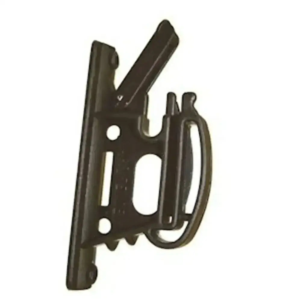 Black metal wall-mounted tool holder with sturdy industrial design for agrifence universal insulators and electric fencing use