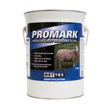 White metal canister with blue and black label of agrimark branding fluid for sheep branding 5 litre capacity