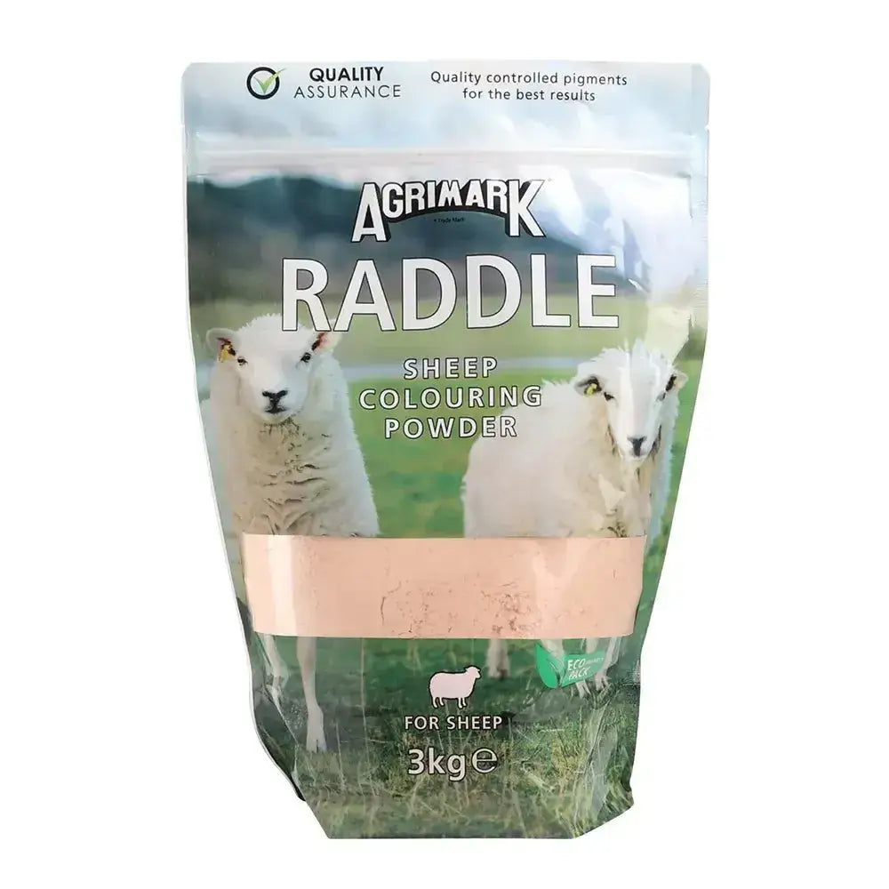 Agrimark sheep colouring raddle powder in resealable pouch with quality controlled pigments for 3kg use