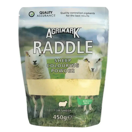 Agrimark sheep colouring 450g raddle powder pouch with quality controlled pigments for easy sheep identification