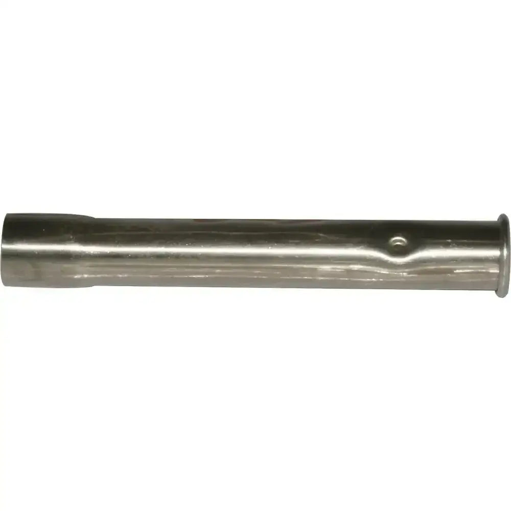 Silver metallic cylindrical agrimin adaptor cup sheep lamb bolus applicator with tapered end and circular indentation