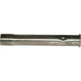 Silver metallic cylindrical agrimin adaptor cup sheep lamb bolus applicator with tapered end and circular indentation