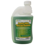 Translucent plastic bottle of green agrivite poultry mite rescue liquid for red mite attack treatment