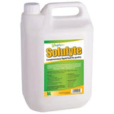 White plastic 5-liter jug of agrivite solulyte poultry supplement for heat challenges and complementary liquid feed