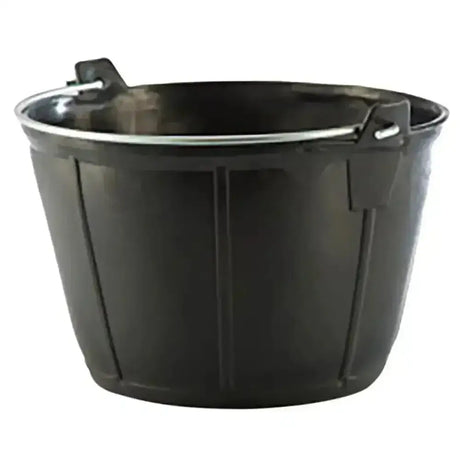 Black plastic airflow extra heavy duty tub small 11 lt with silver metal rim and two sturdy handles for superior rubble container
