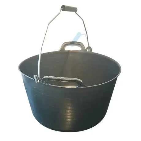 Black airflow flexitub medium plastic bucket with metal handle ribbed profile superior rubble container