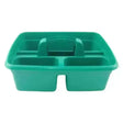 Green plastic airflow tidy tack grooming box with molded compartments and central handle for easy organizing