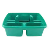 Green plastic airflow tidy tack grooming box with molded compartments and central handle for easy carry