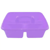 Purple plastic airflow tidy tack two-compartment grooming box with integrated handle for easy carry