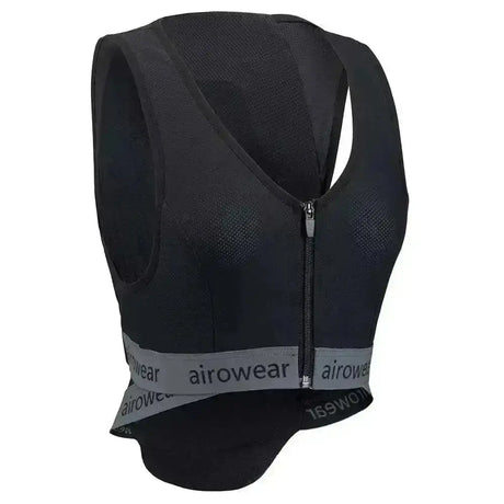 Black airowear shadow chest protector with central zipper mesh panels and machine washable cover back side shown
