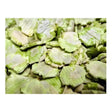 Green flaky cereal pieces with a textured surface from allen page micronized flaked peas for easy feeding