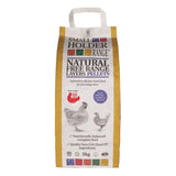 A yellow and white 5kg bag of allen and page natural free range layers pellets for smallholder range layers feed
