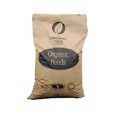 A tan paper bag of allen and page organic feed company ewe and lamb pencils from the organic feed company