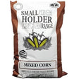 Brown and white bag of Allen & Page smallholder range mixed corn with yellow cobs and livestock for good strong egg shells