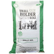 Green and white bag of allen and page smallholder range sheep mix feed with black and white sheep illustration